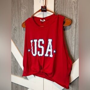 B4.49 Spirit of America USA Cutoff Tank top M